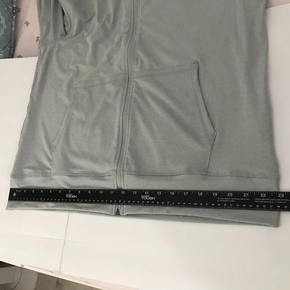Yogalicious Lux Heather Gray Zip Front Drawstring  Long-sleeve Hoodie Sz XXL - Picture 10 of 16